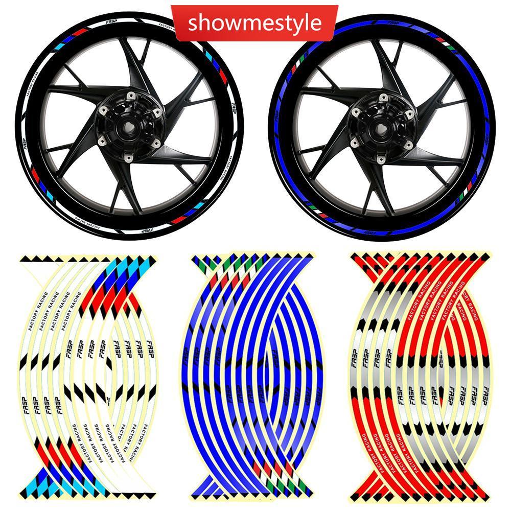SMS 16 Pçs Adesivo De Roda De Motocicleta Fita Reflexiva Aro De Moto De Carro Acessório De 17 " 18 " J7S5