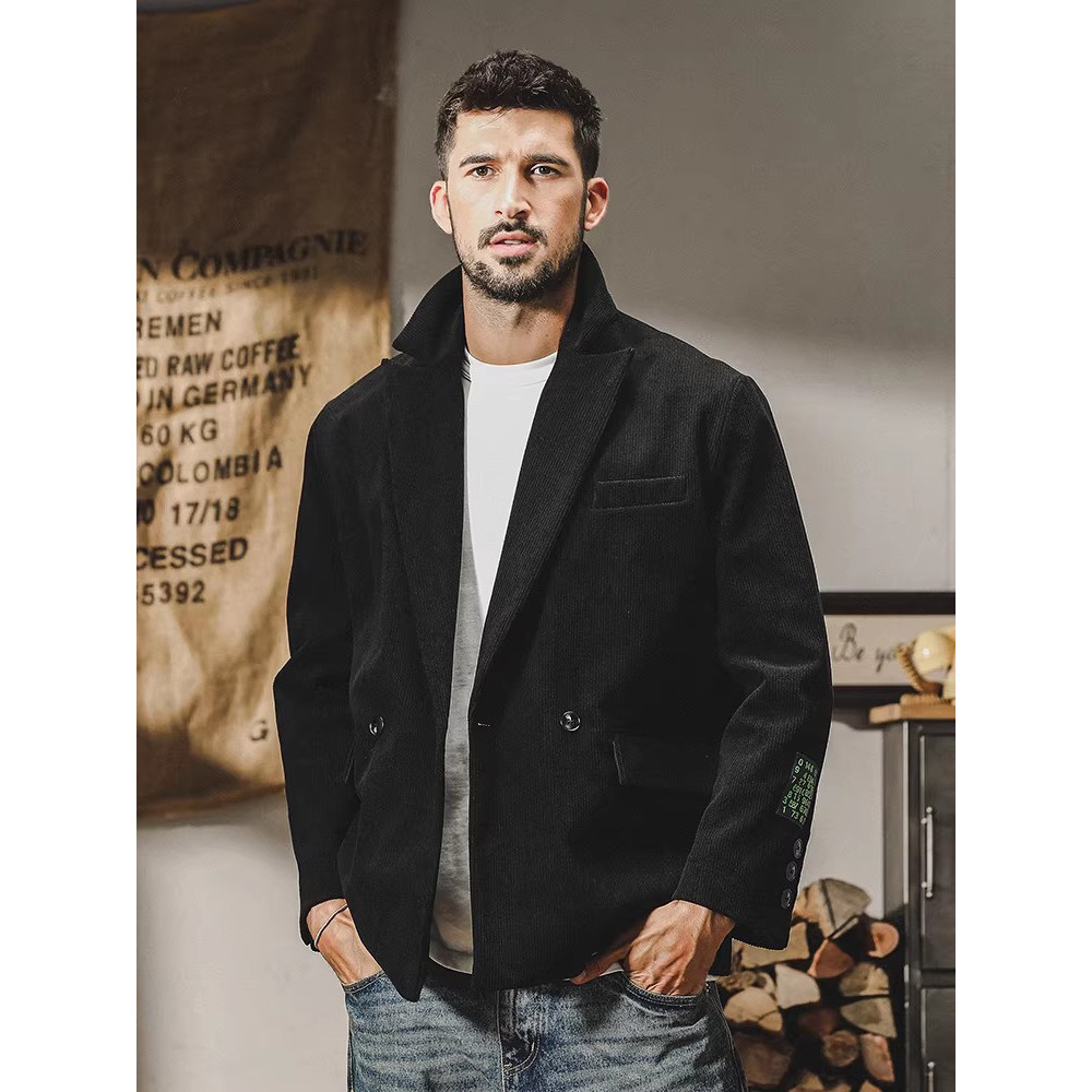 Americano clássico Retro Casual terno jaqueta masculina primavera outono estilo Street Wear veludo Vintage terno primave