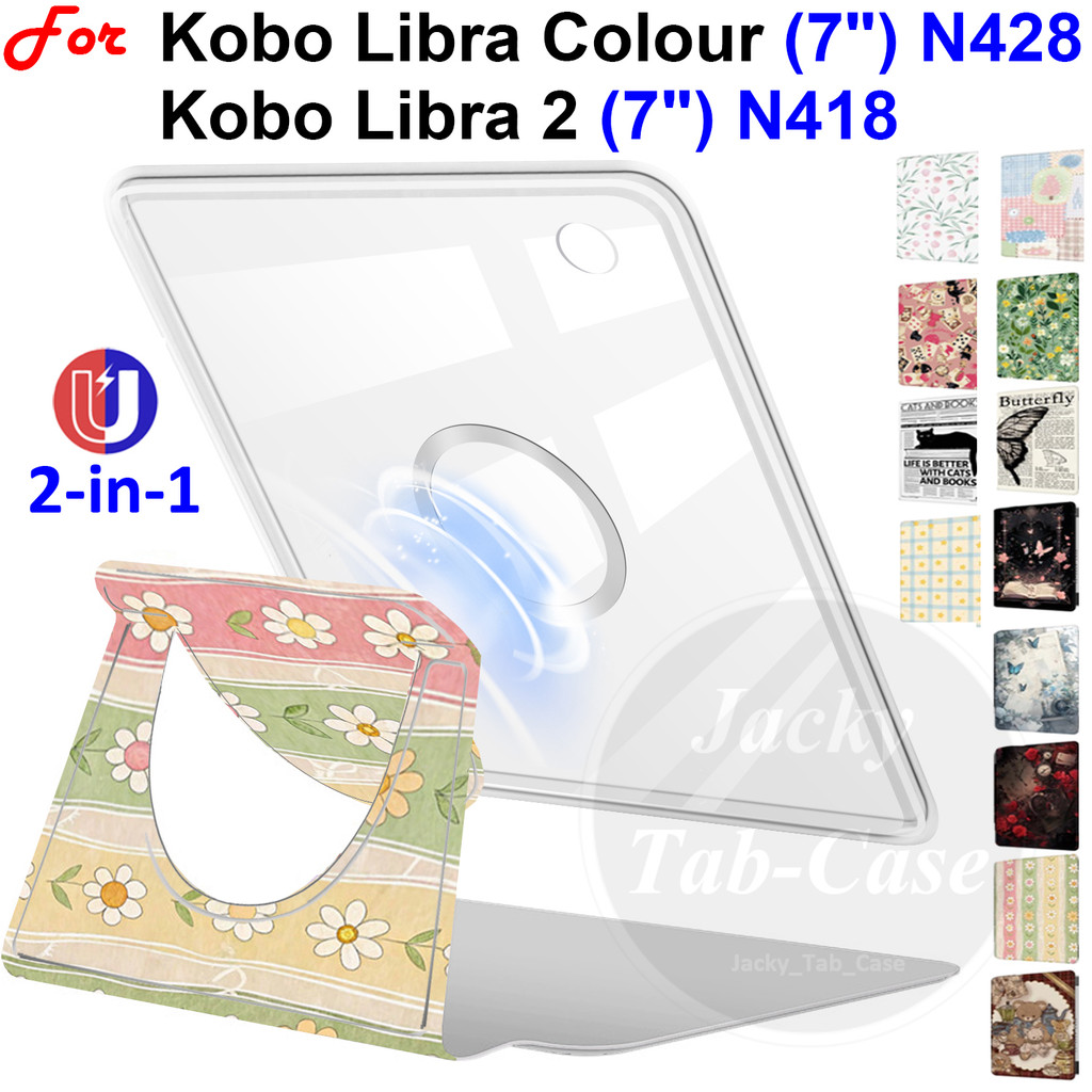 Nova Capa De Acrílico Para Kobo Libra Colour 7 Polegadas | 2 Libra2 eReader N418 N428 , Magnética Removível 2 Em 1