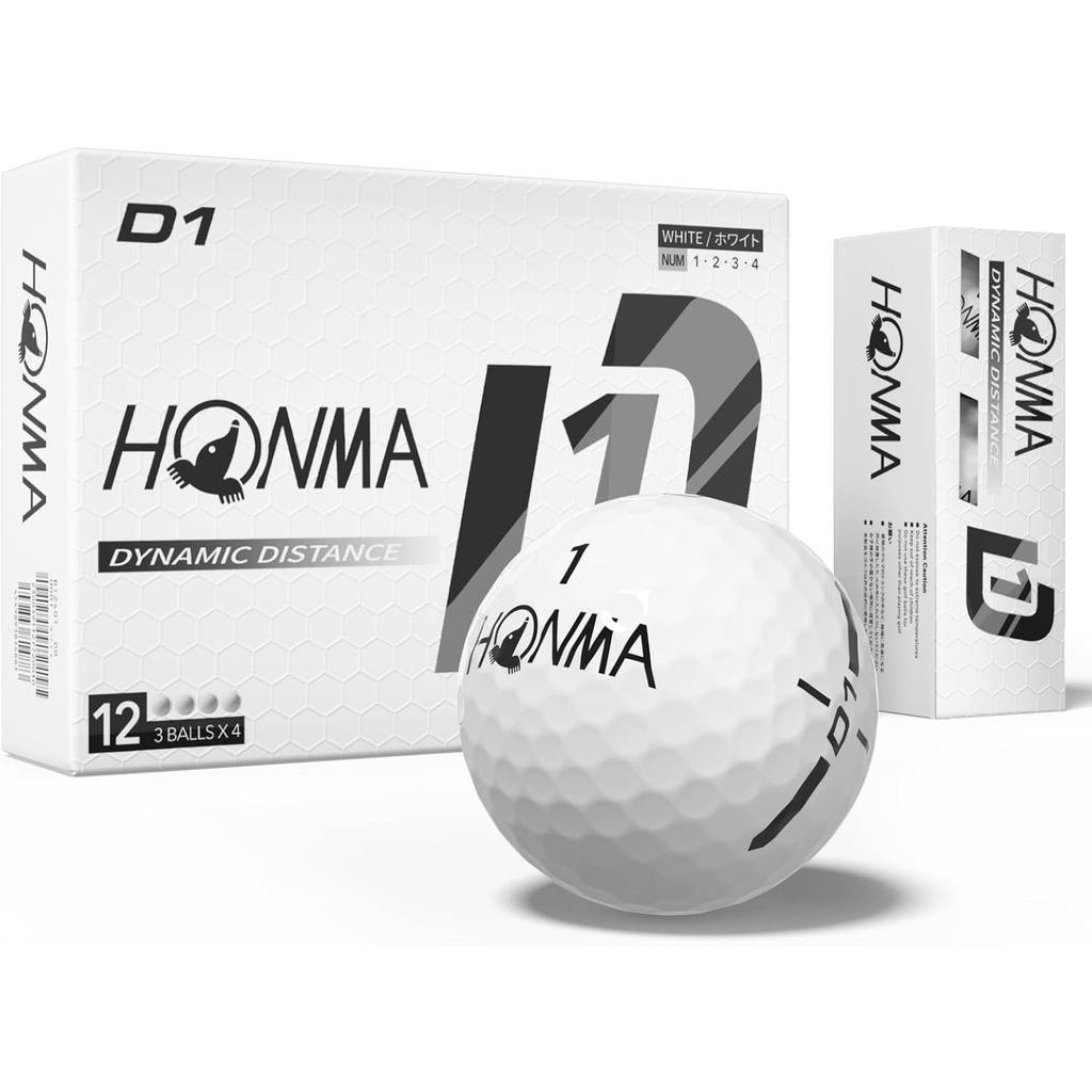 Bolas de Golfe Honma D1 Distance, Sensação Extra Macia com Longa Distância, Núcleo de Alta Velocidade com Design de Baix