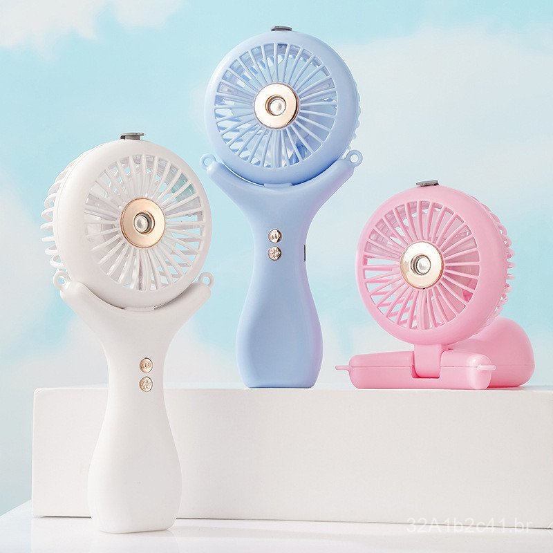 Novo mini ventilador portátil, ventilador de pulverização recarregável para pendurar no pescoço, ventilador portátil dob