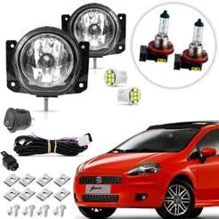 Kit de Farol de Milha Auxiliar Neblina Vidro Fiat Punto 2007 08 09 10 11 12 13 14 15 2016