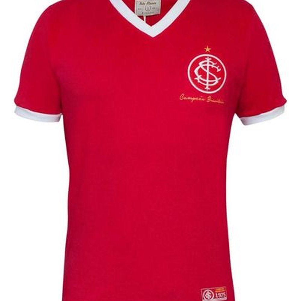 Imagem Camisa Retrô Internacional 1975 214485 Torcedor Vintage Clássica Confortável