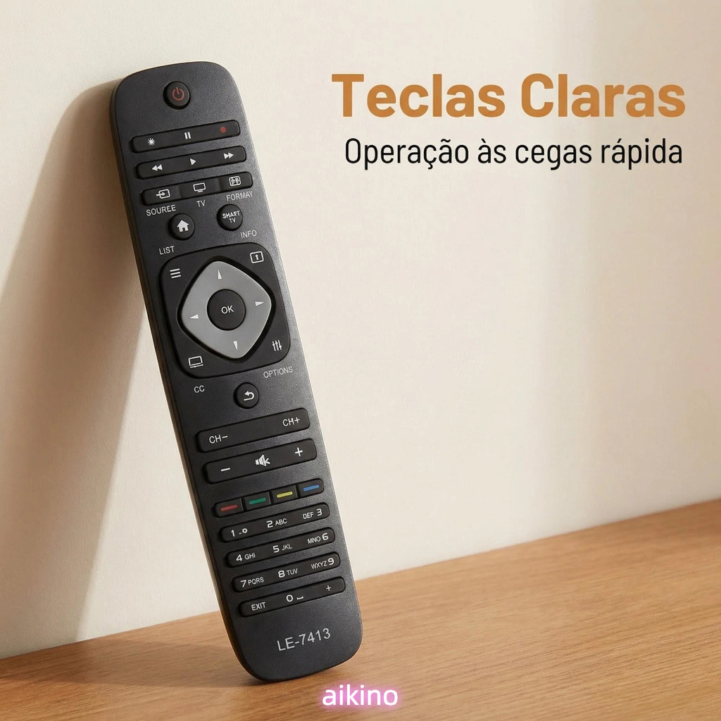 Controle Remoto Tv Smart para Philips Le-7413