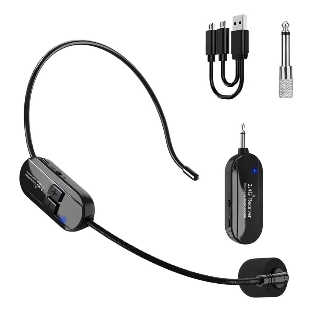 Microfone Sem Fio Headset Para Professor, Palestra, Igreja, Aula E Conferência, Wireless 2.4G