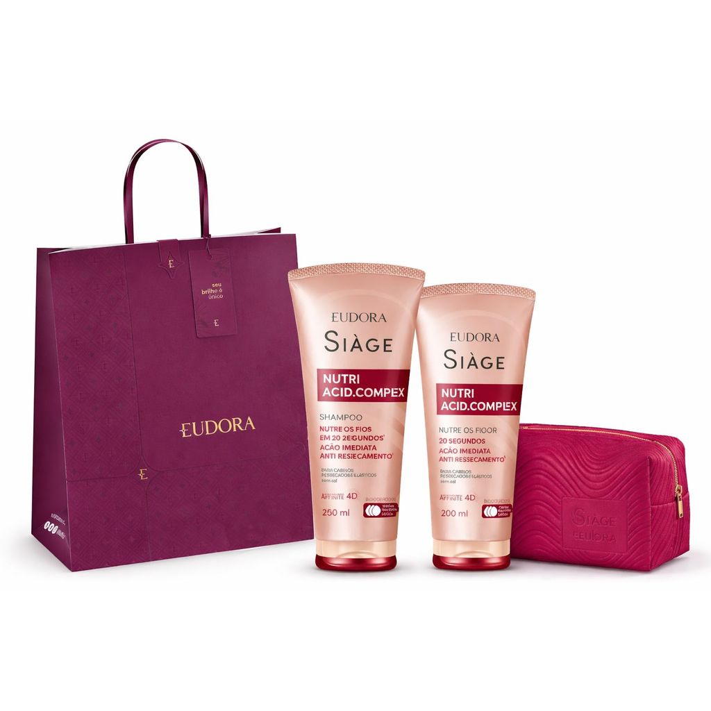 Kit Eudora Siáge Nutri Acid Complex+ Nécessaire( 4 itens)