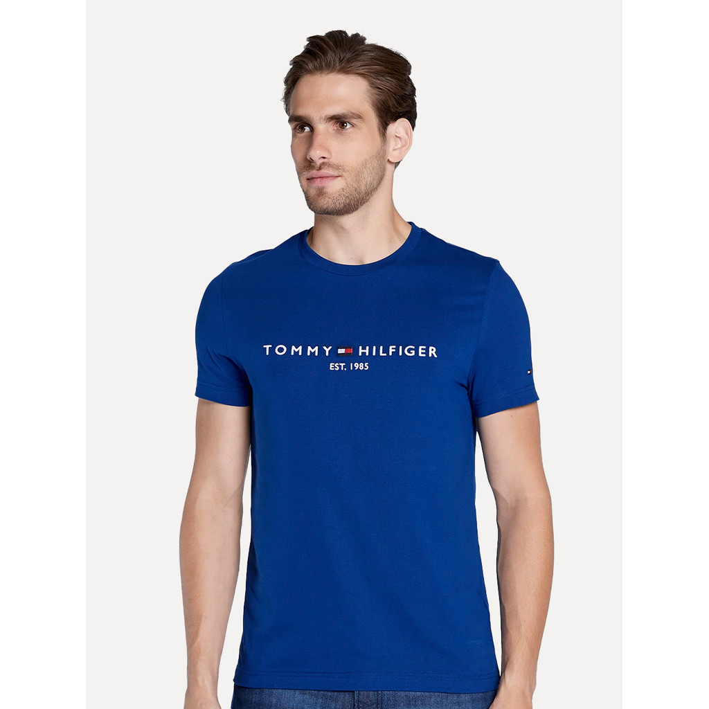 Camiseta Tommy Hilfiger Original Masculina Core Logo Tee Azul Royal