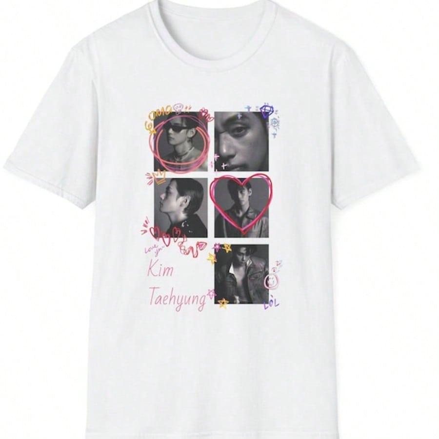 「BR.Moonlight」Camiseta Unissex BTS Kim Taehyung Foto Colagem Coracao Estampa Exclusiva Confortavel Estilosa Fofa Moda...