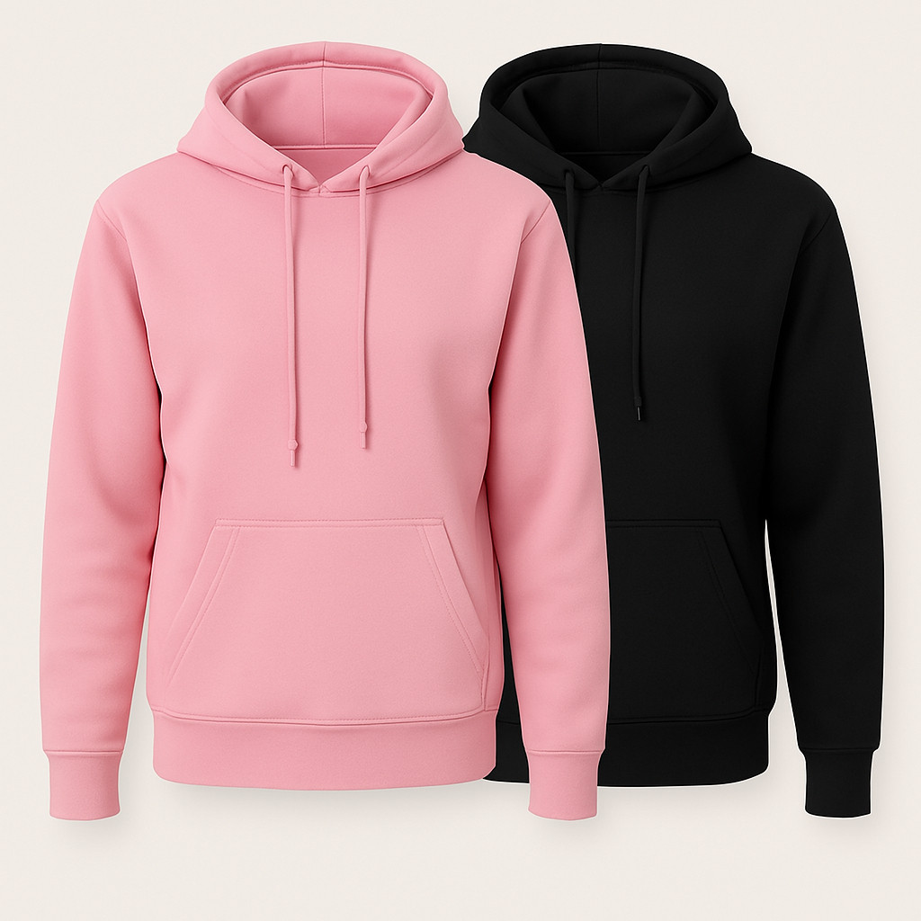 Kit 2 Moletom Canguru Com Capuz e Bolso Sem Estampa Liso Unissex Blusa Flanelado Masculino Feminina TAMANHO REal
