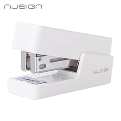 Grampeador Mini Deli Nusign Portátil para Escritório e Escola Azul ou Branco