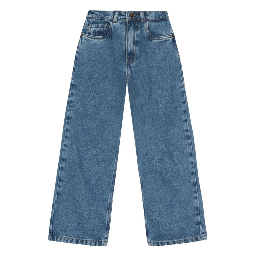 Calça wide leg infantil menina em jeans Brandili