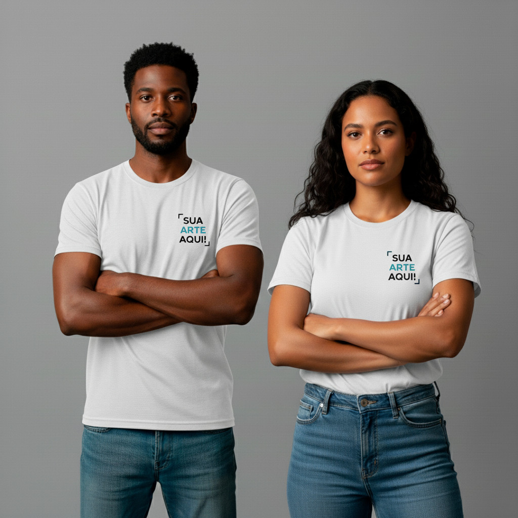 Camiseta Básica 100% Algodão Personalizada Empresa Estampa Camisa Casual Unissex Masculina Feminina Presente