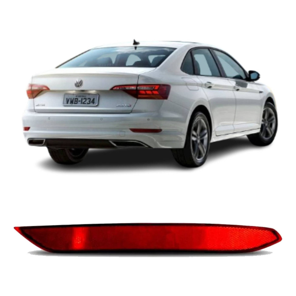 Refletor Olho Gato Parachoque Traseiro Jetta 2019 2020 2021 Direito lado do passageiro carona