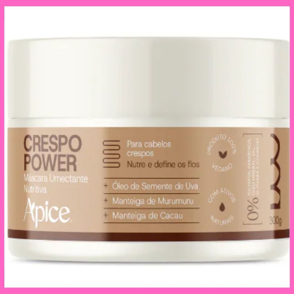 Máscara Crespo Power Umectante Nutritiva 300g - Tratamento Condicionante Apice