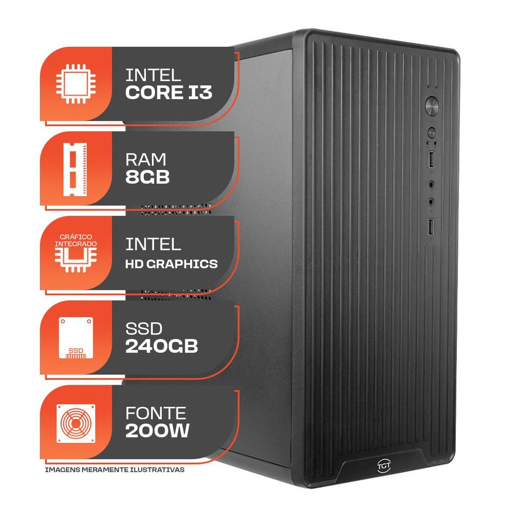Computador Home Essential S, Intel Core I3 4ª Geração, 8GB DE REAM, SSD 240GB