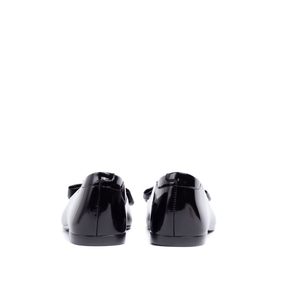 Detalhes do Sapatilha Feminina Moleca Verniz Com Laço Preto