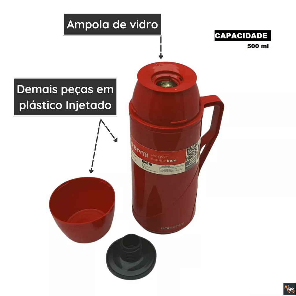 Garrafa Térmica 500ml Roma Unitermi Chimarrão Tereré Café — imagem 2 de 2