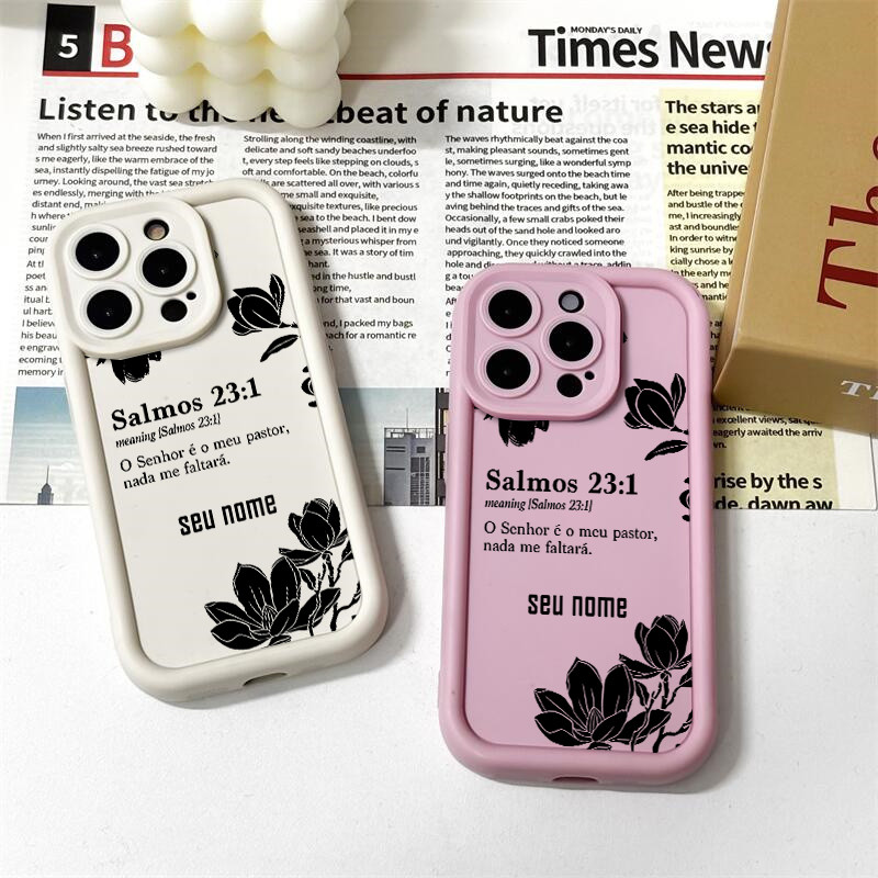 Capinha de celular personalizada Salmos da Bíblia para Samsung S20 S21 S23 FE S24 Plus S23 S24 Ultra S25 Edge M34 capa