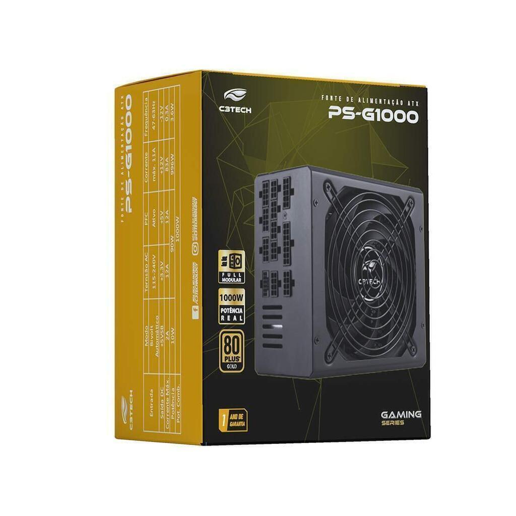 Fonte ATX 1000W PS-G1000 80+Gold C3Tech Gaming