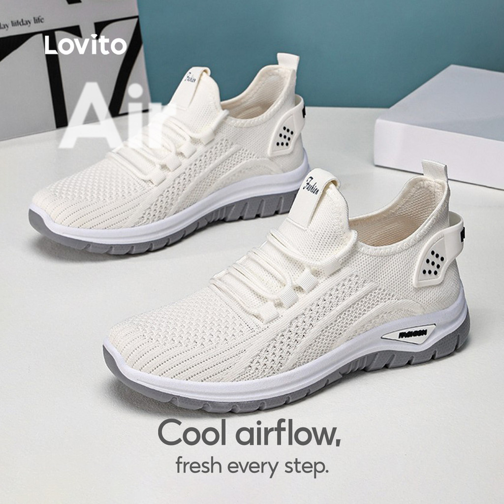 Lovito Tênis Esportivos Respiráveis para mulheres LFAS1089 em Oferta na Shopee