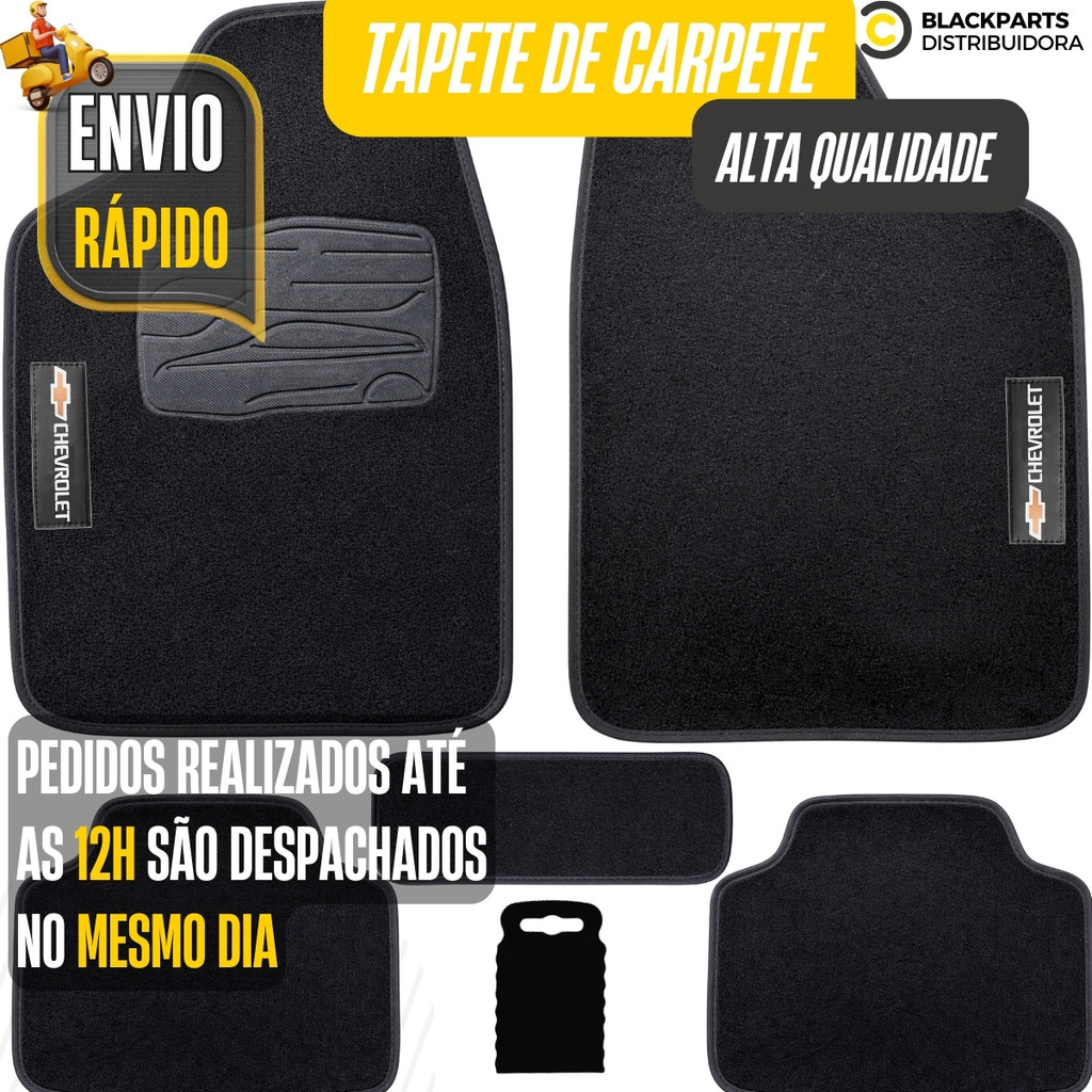 Jogo Tapete De Carpete Personalizado Chevrolet Luxo Preto