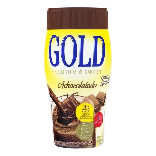 Cacau em pó Gold Premium Sweet sem glúten pote 200 g em Oferta na Shopee