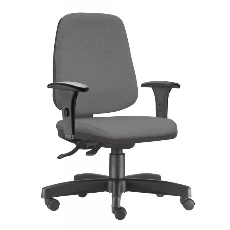 Cadeira Giratória Para Escritório Diretor Back System Ergonômica NR-17 Job Alta Crepe Cinza