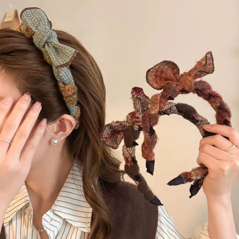 Tiara De Arco Retrô Coreana , Faixa De Cabeça Feminina De Outono E Inverno De Alta Qualidade , Uso Externo Diário , Gram