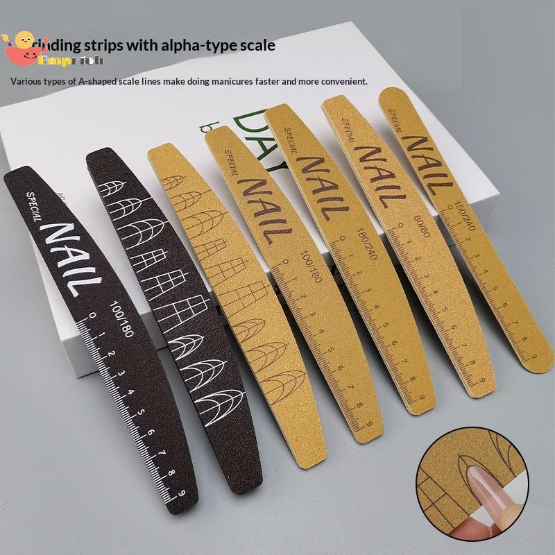 EMCH > 5 Pçs Conjunto De Arquivo De Unhas Com Escala Arte Do Prego Dupla Face 80-240 Grão Moagem Lixamento Buffer Polime