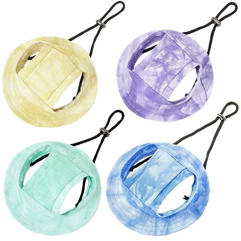 Brasil Praia Protetor Solar Chapéu para Animais de Estimação UV50 + Chapéu Balde Universal Off-Ear para Gatos Cães Ajust