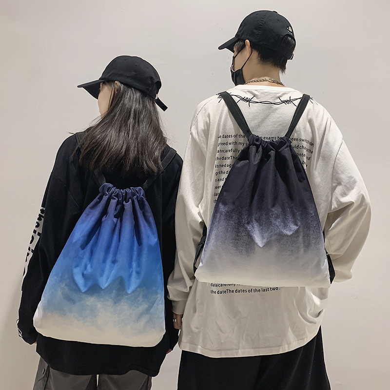 Mochila masculina Street Wear ins esportes Fitness mochila cordão lazer luz viagem estudante mochila feminina
