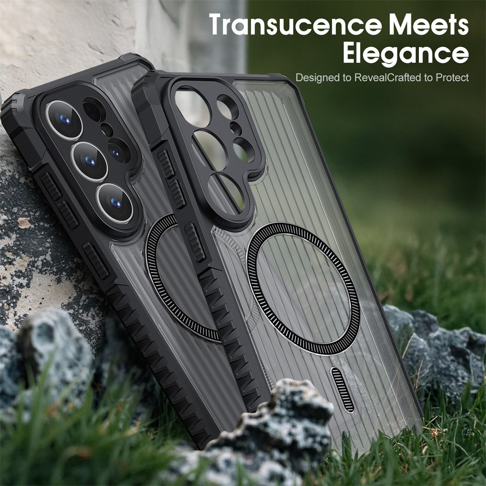Capa De Telefone Magnética Translúcida Para Samsung Galaxy A57 A37 S26 S25 S24 S23 S22 Ultra Plus S21 S20 FE A17 A07 A56