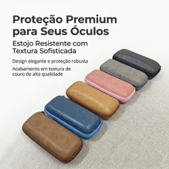 Estojo Case Protetor Óculos Grau ou de Sol . Fechamento zip, Acabamento PU(Couro ecologico)
