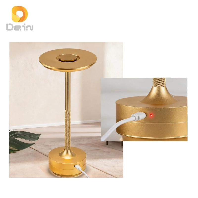 Luminária LED de Mesa Touch Sem Fio Recarregável com 3 Cores de Luz — foto 6