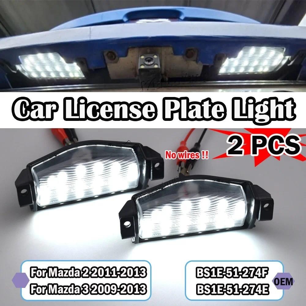 2x Canbus LED Luzes Da Placa De Licença Do Carro Identificação Traseira Lâmpadas Traseiras Brancas Para Mazda 3 2009-201