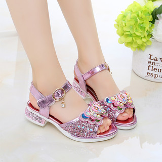 Meninas meninas sandálias 2024 novo estilo moda versão coreana verão sapatos infantis antiderrapante sapatos de princesa