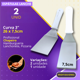Kit 2 ou 1 Espatula Curva para Chapeiro 3" Hamburgueria Pizzaria Restaurante Lanche Hamburguer em Oferta na Shopee