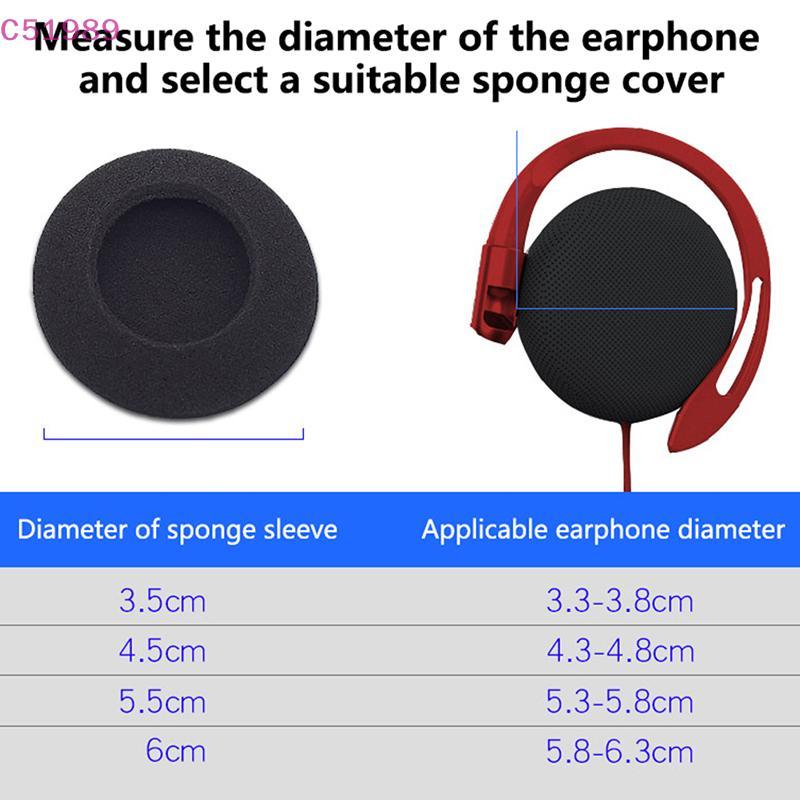 [kaan] 10 Unidades Almofadas De Espuma Para Fones De Ouvido 3.5/4.5/5.5/6 Cm Fone Redondo Com Gancho BR