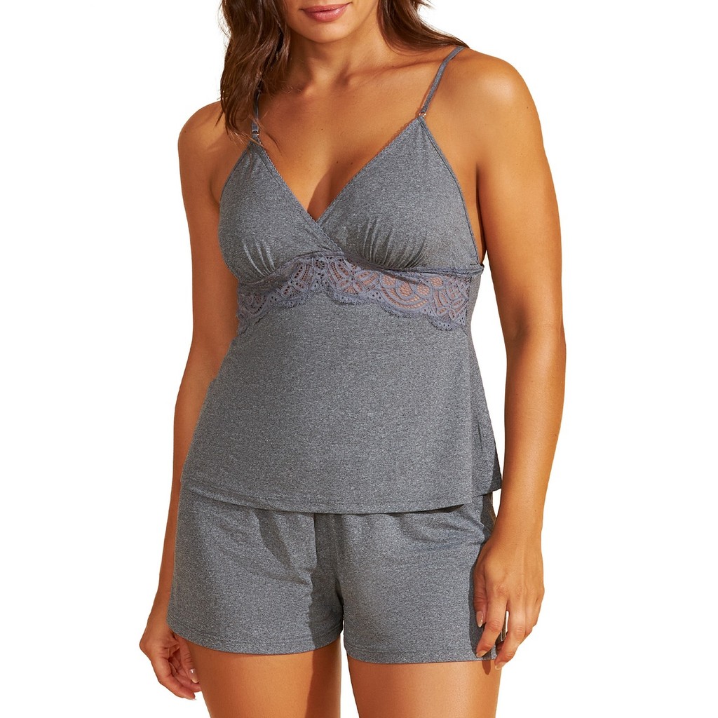 Pijama Feminino Curto Shortdoll Recco Alças Ajustáveis Ref 18159