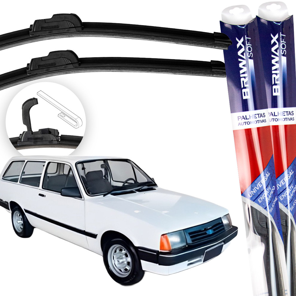 Jogo Palhetas Limpador Parabrisa Gm Chevette 1973 Á 1993 Gancho Universal