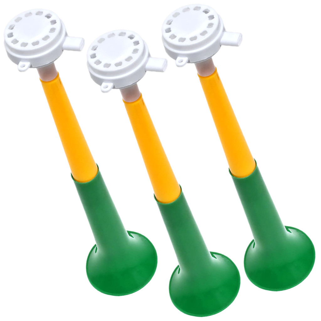 Kit com 3 Cornetas Vuvuzela Torcida Brasil Copa Do Mundo 35 x 8,5cm