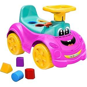 Totokinha Infantil Rosa Carrinho Andador Passeio Empurrar Com Buzina Resistente Criança
