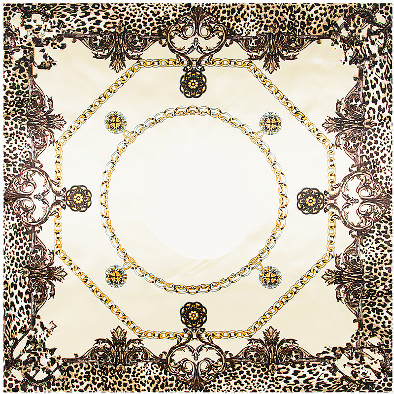 Maitong lenço de seda 90cm * 90cm europeu americano leopardo impressão corrente senhoras imitação de seda grande lenço q