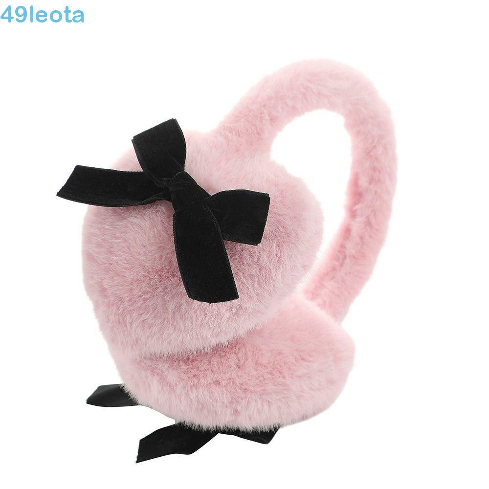 LEOTA Protetores De Orelha De Pelúcia De Pele Sintética , Japoneses Macios E Quentes Com Laço Y2k Grossos Para Ciclismo 