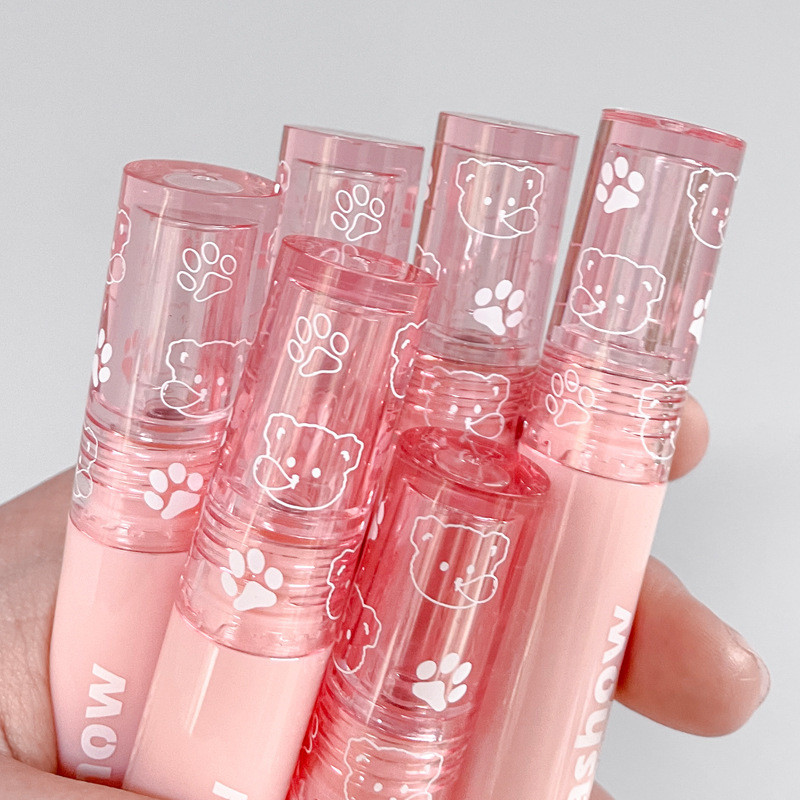 [Estoque pronto] kakashow Bubble Bear Mirror Water Gloss Lip Glaze Primavera Verão Vidro Toot Lip Hidratante Branqueador