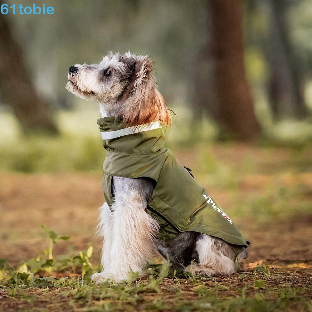 Capa De Chuva Para Cães TOBIE , Roupas Ajustáveis E Macias À Prova D'água , Cinta Reflexiva Com Trela No Peito , Casaco 