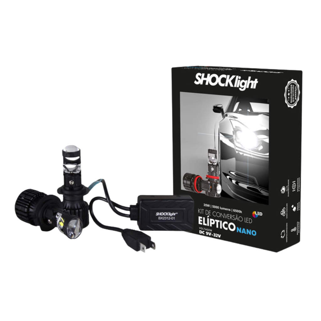 Kit Eliptico Nano H7 5000 Lumens 12V 6500K Shocklight - SLL-H7EP