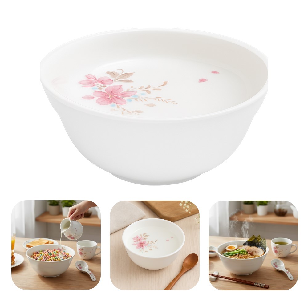 Tigela Cumbuca Média Saladeira Sobremesas Flowers Bord Vidro 750ml 19cm Em Casa Tem