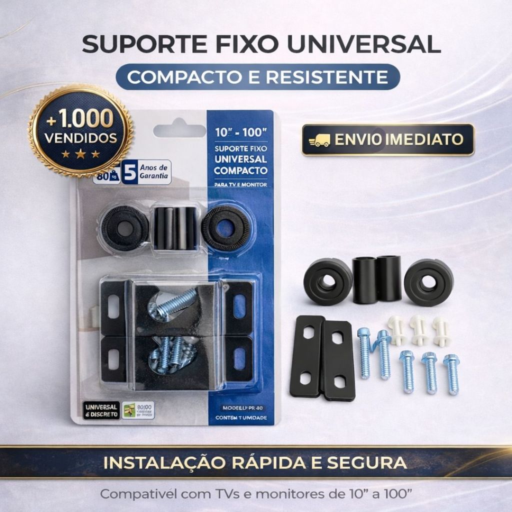 Suporte Universal Fixo Smart TV LED LCD 4K Parede E Painel 10 24 32 43 50 55 60 75 100 Polegadas