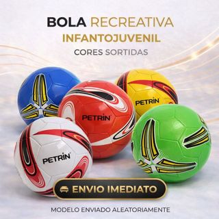 Bola de Futebol Campo Nº 5 Costurada PVC Cores Variadas  Treino E Jogos Oficiais | Kit Bola + Bomba